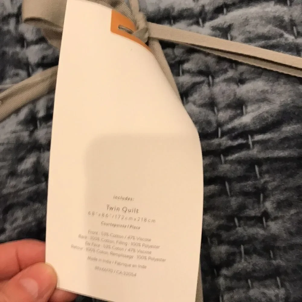 Anthropologie Lustered Velvet Alastair Twin Quilt